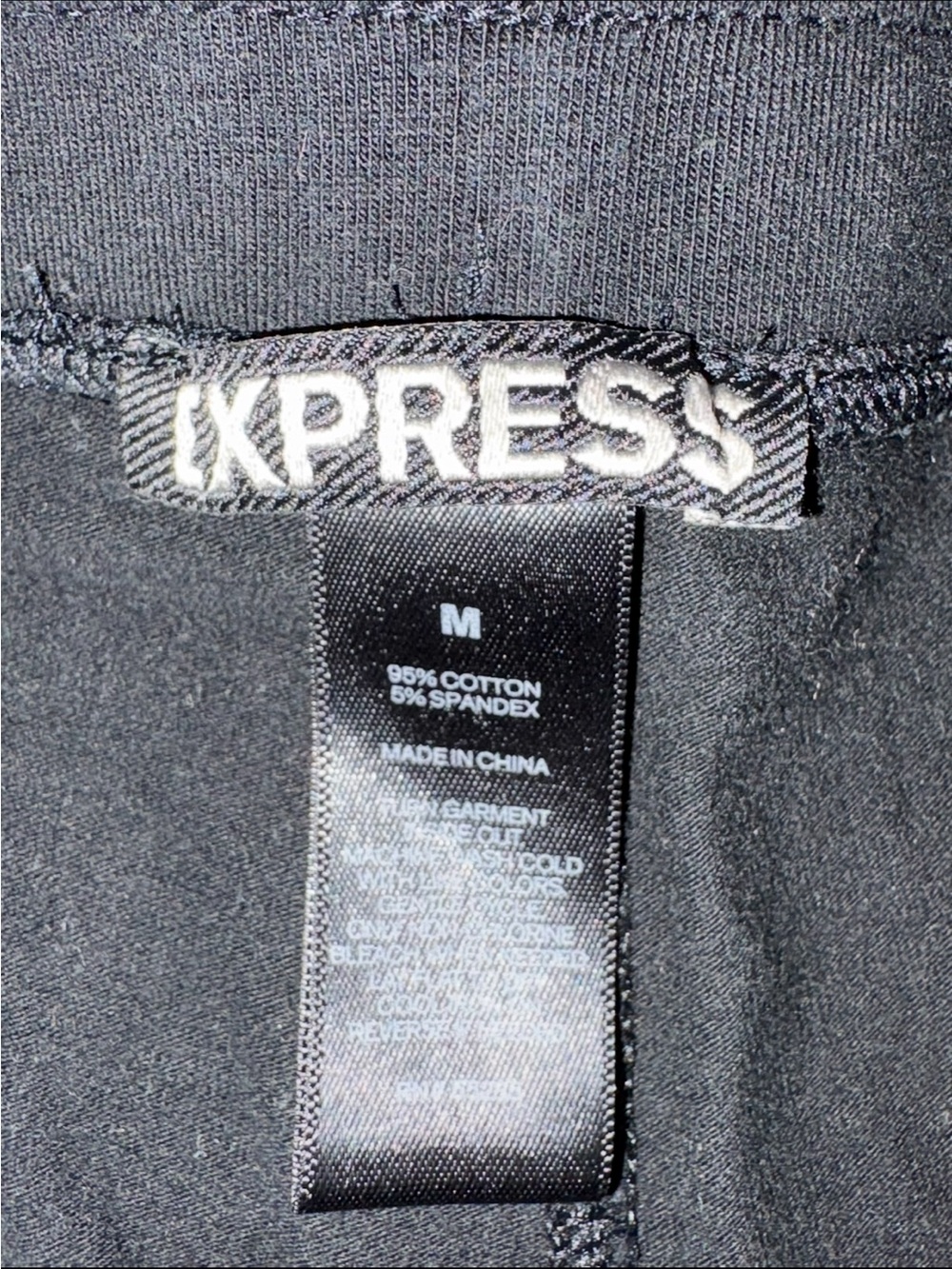 Express Black Cotton Stretch Leggings - Picture 3 of 4